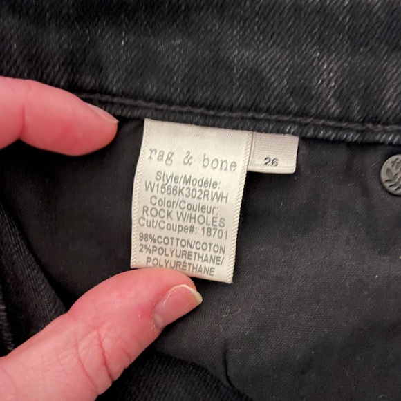 RAG & BONE RIPPED GREY SKINNY JEANS - Picture 2 of 5